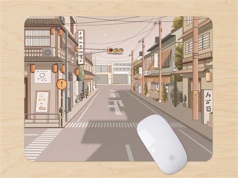 Tokyo Street Desk Mat Anime Japanese Mousepad Xl Kawaii Etsy