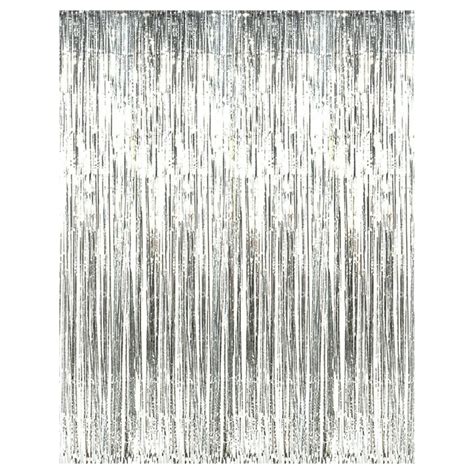 3 X 8 Silver Tinsel Foil Fringe Door Window Curtain Party Decoration