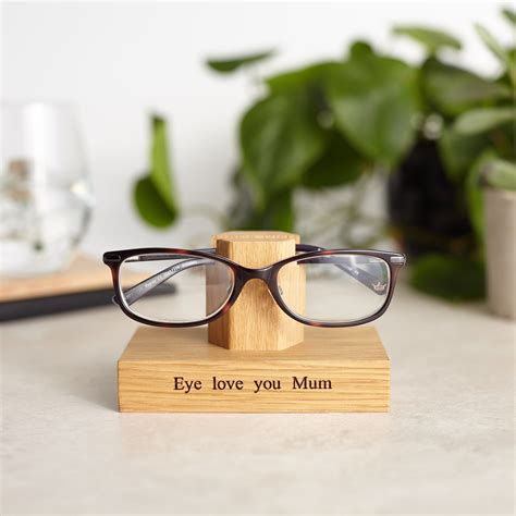 Solid Oak Personalised Eye Glasses Stand For Her Eyeglass Etsy Canada