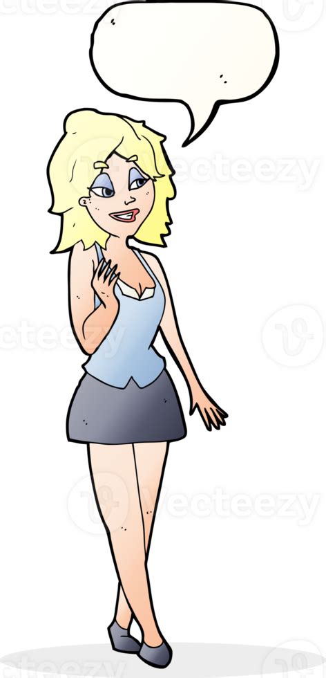 Cartoon Attractive Office Woman With Speech Bubble 36341963 Png