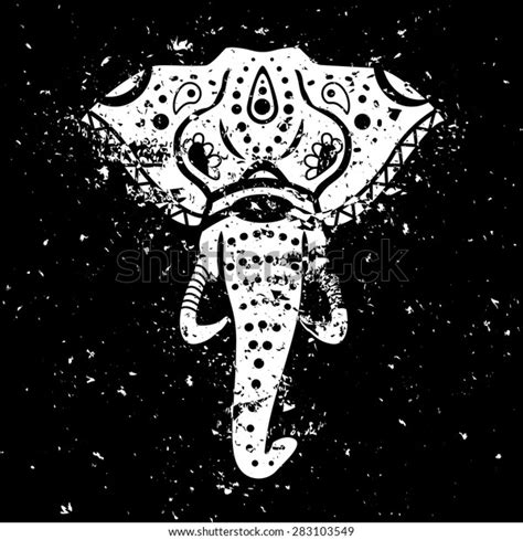 Indian Elephant Head Drawing Vector Illustration Stock Vector Royalty Free 283103549