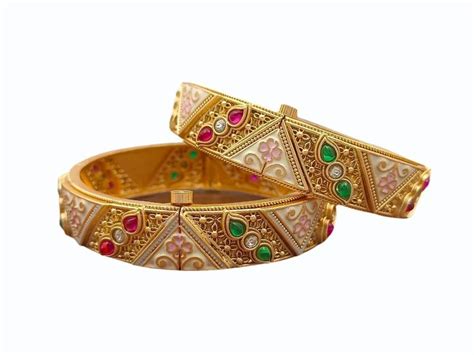 Multicolor Party Wear Brass Antique Meena Bangle Size Inch At Rs