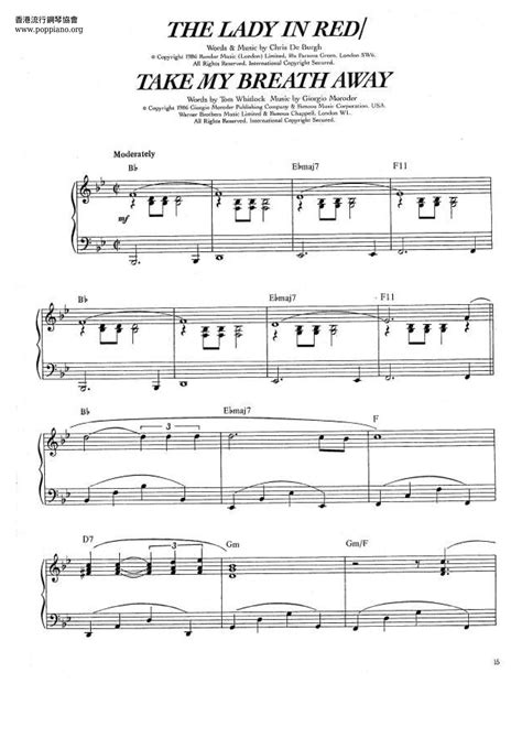 Berlin Take My Breath Away Sheet Music Pdf Free Score Download ★