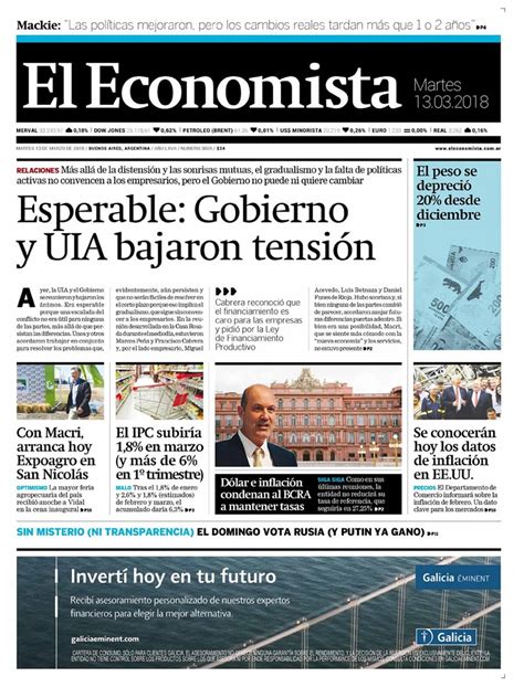 El Economista Martes 13 De Marzo De 2018 Infobae