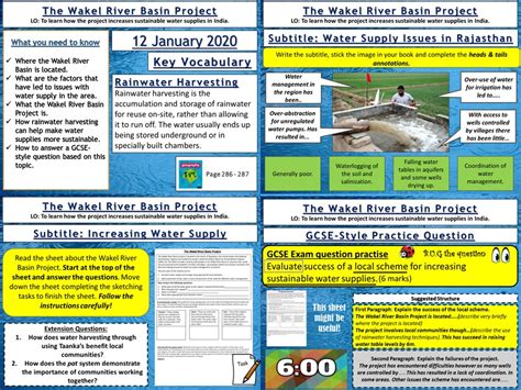 AQA GCSE Geography Water Management Bundle Teaching Resources