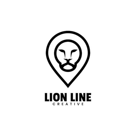 Lion Ligne Logo Design Vecteur Dessin Au Trait Vecteur Premium