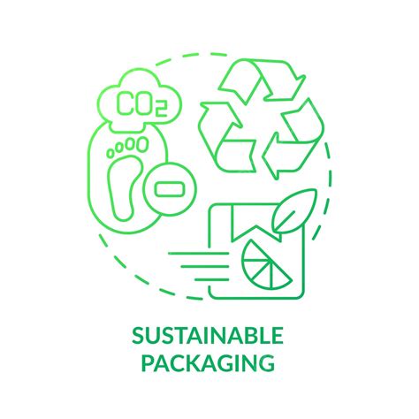 Sustainable Packaging Green Gradient Concept Icon Material Organic Environmental Vector