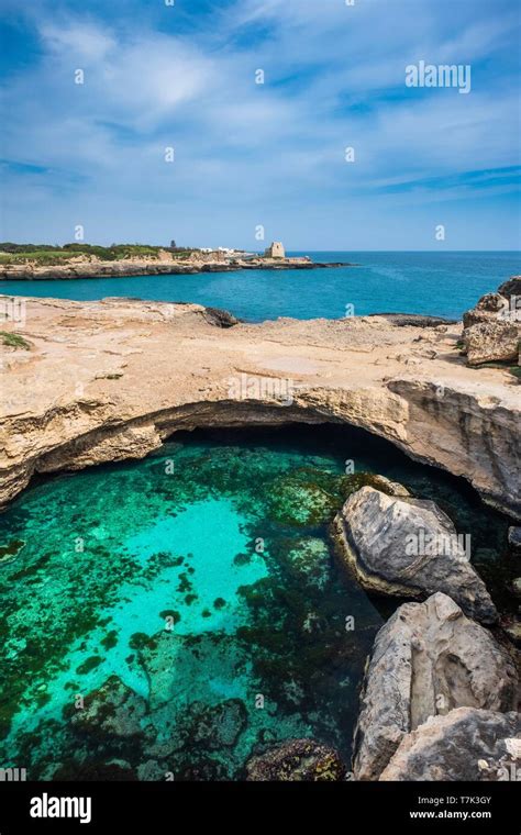 Italy Apulia Salento Region Roca Vecchia Cave Of Poetry Grotta