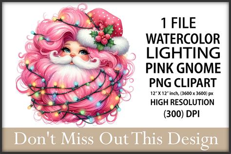 Watercolor Pink Gnome PNG Clipart Graphic by Creative Art · Creative Fabrica