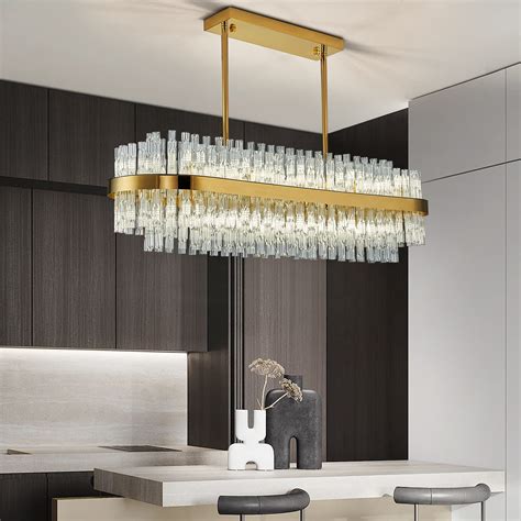 Siljoy 20 Light Rectangle Crystal Chandeliers Gold Modern Crystal