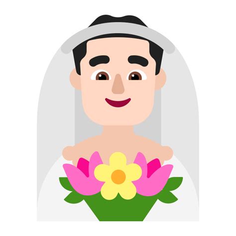 👰🏻‍♂️ 戴头纱的男人 较浅肤色 Emoji图片下载 高清大图、动画图像和矢量图形 Emojiall