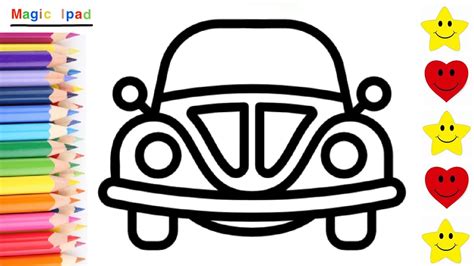 Como dibujar un COCHE DE FRENTE dibujos para niños How to draw a