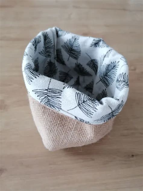 PANIER OU CACHE Pot En Toile De Jute Et Coton Neuf EUR 6 00 PicClick FR