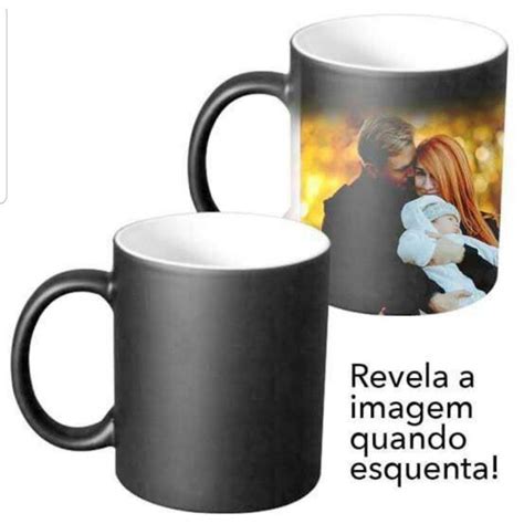 Caneca De Porcelana Para Sublima O M Gica Preta Fosca Ml