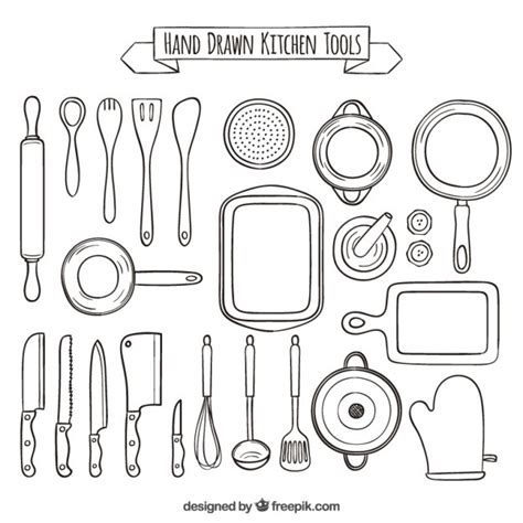 Kitchen Tools Drawing at PaintingValley.com | Explore collection of ...