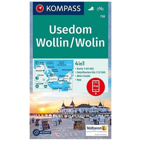 Usedom Wollin Wolin Kompass Hiking Map 738