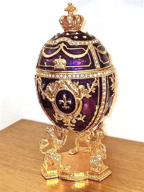 Buy Imperial White Faberge Egg Style 24k Lion 4ct Faberge 41 Off