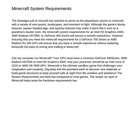 Minecraft System Requirementstdfsa Pdf Pdf Docdroid