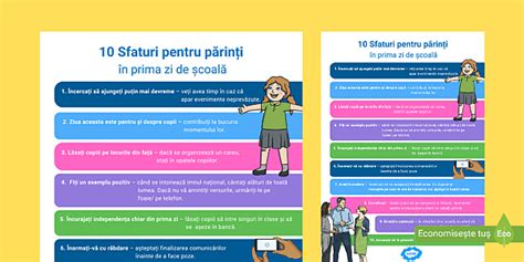 FREE GRATUIT 10 sfaturi pentru prima zi de școală Idei de afișat