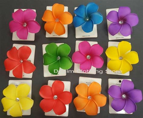 Pcs Women Hawaii Bridal Wedding Stone Plumeria Foam Flower Hair