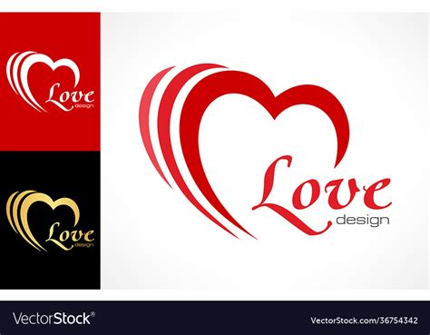 Heart logo love design Royalty Free Vector Image