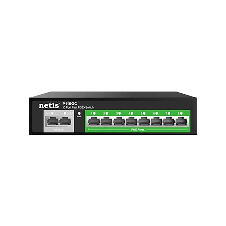 Netis P110GC 8GE Gigabit PoE Switch and 2GE Gigabit Uplink