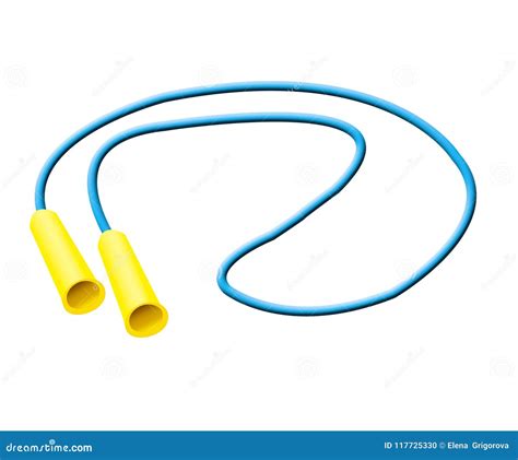 Skipping Rope Isolated On A White Background Blue Jump Rope For Stock