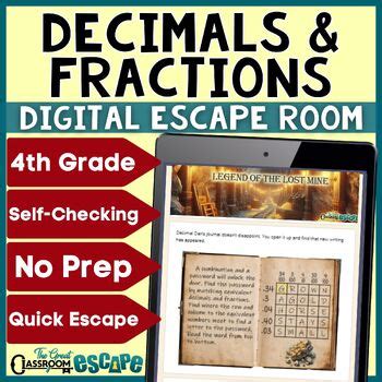 Th Grade Decimals Activity Digital Escape Room Relating Decimals