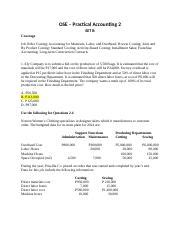 Ose Pa Ose Practical Accounting Set B Coverage Job Order Costing