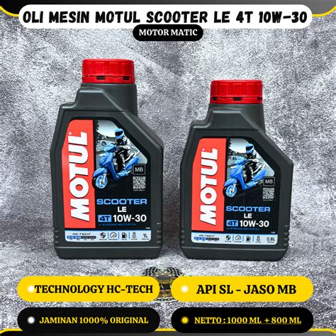 Jual Oli Motor Motul SCOOTER LE 4T Matic 10W 30 0 8 1 Liter Vario ADV