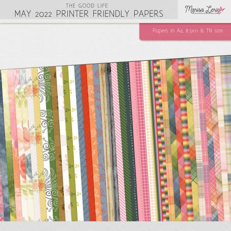 The Good Life May Printer Friendly Papers Kit By Marisa Lerin