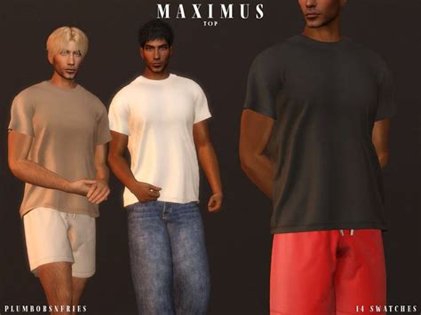 Plumbobs N Fries Maximus Top In Sims Male Clothes Sims