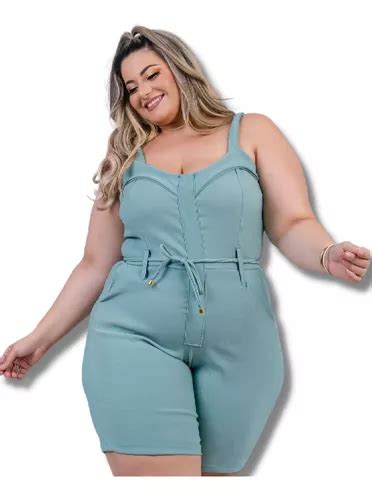 Macaquinho Plus Size Roupas Femininas Parcelamento Sem Juros