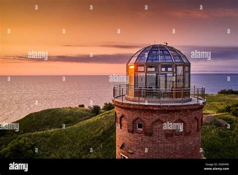 Drone View Of Lighthouses In Sunset From Northern Part Of Island Of