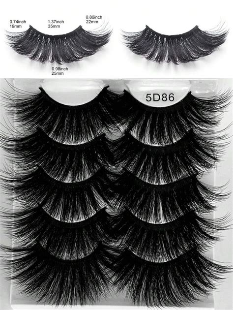 5 Pairs Extra Long False Eyelashes Long Dramatic Natural Fluffy Fake