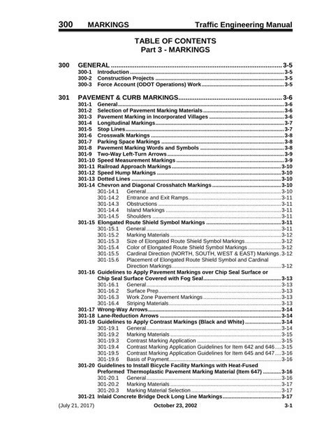 Pdf 300 Markings Traffic Engineering Manual Table Of … · 300 Markings