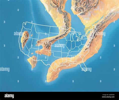 North America, Devonian period. Image 2 of 9. Computer artwork of the ...