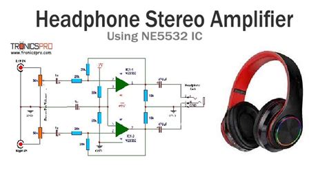 Stereo Headphone Amplifier Circuit Using NE5532 TRONICSpro