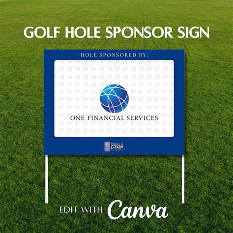 Golf Sponsor Sign Templates Etsy