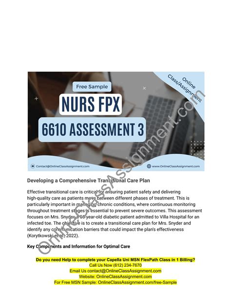 Nurs Fpx Assessment Transitional Care Plan Pdf