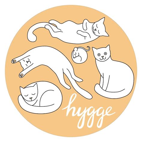 Hygge Ist Ein D Nisches Wohnkonzept Vektorillustration Mit Abbildungen