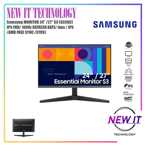 Samsung 24 27 Essential Monitor S3 S33GC LS24C330GAEXXS