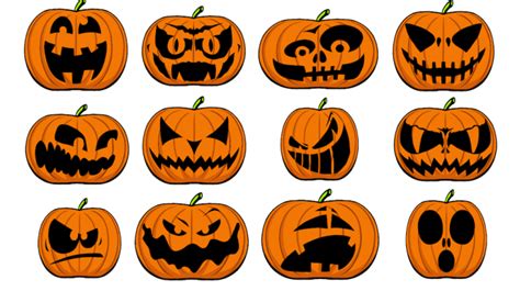 Halloween Kürbis Vorlagen zum Schnitzen & Ausmalbilder für Kinder