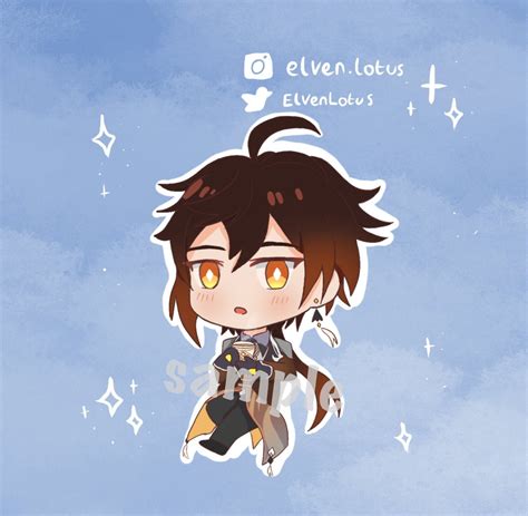 Genshin Impact Zhongli Chibi Acrylic Keychain, Double-sided Charm - Etsy