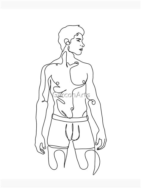 Shawn One Line Art Naked Man Line Art Printable Wall Art Art