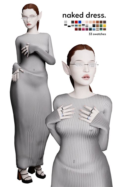 Naked Dress Nsves Sims Tsr Sims Piercings Sims Dresses