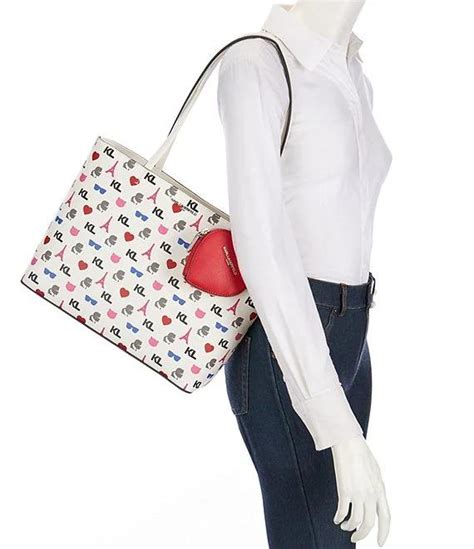 Karl Lagerfeld Paris Maybelle Signature Logo Tote Bag In Multi White