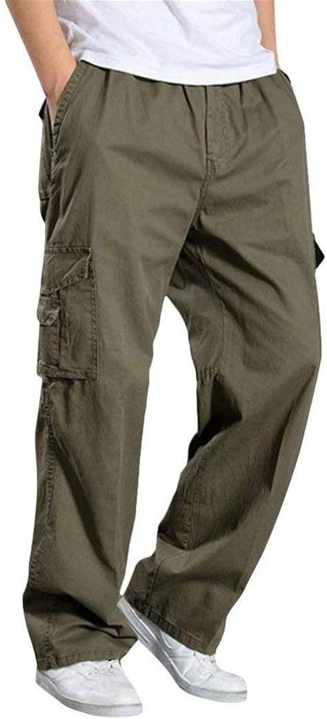 Haidean Mens Trousers Cotton Straight Mens Cargo Men Pants Oversize