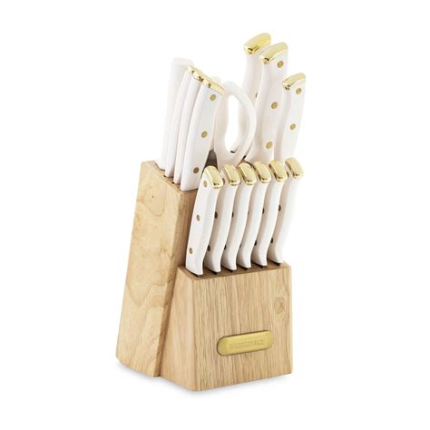 Farberware 15 Piece Triple Riveted Knife Block Set High Carbon Stainless Steel Kitchen Knives