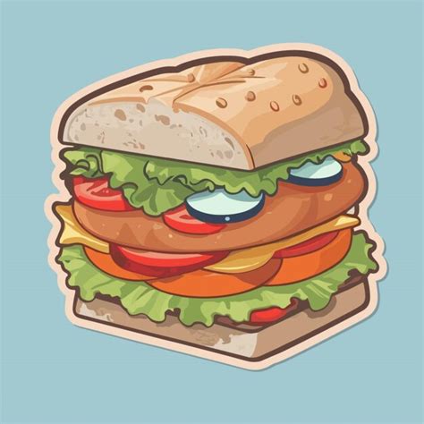 Premium Vector Sandwich Cartoon Vector